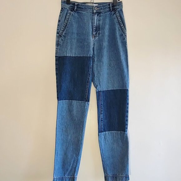 Vintage High Waisted Mom Jeans ColorBlock Patchwork Boho Women's Size 6 - Picture 2 of 7